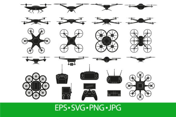 Download Drone Icons, Aerial Quadcopters Vehicles - Aerial Collection